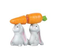 2Pcs Rabbits Figurine Spring Rabbits Statue Sculptures Collectible Figurines Indoor Easter Decoration Decorative Ornament Indoor Easter Decorations