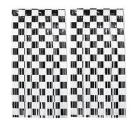 2pcs Racing Car Birthday Party Streamers, Plastic Black & White Racing Checkered Fringe Backdrop Curtain for Race Themed Party Decor Photo Backdrop Motorsports Events Decoration