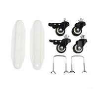 2Pcs Radiator Electric Heater Mobile Pulley Bracket With 360° Rotating Wheels, Compatible With Various Frame Models, Black And White