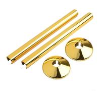2Pcs Radiator Pipe Covers, Pipe Central Heating Clip On Covers, 15mm Collars Cut Fit Bathroom Chrome(Gold)