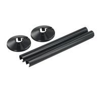 2Pcs Radiator Pipe Sleeve Covers And Pipe Collars, In Chrome Effect 15Mm X 200Mm, For Bathroom Chrome(Black)