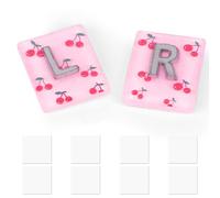 2pcs Radiographic Markers, Resin Cherry Pattern Radiology Markers Letters L & R with 8pcs Reusable Adhesive Strips for Badge Reel Buddy