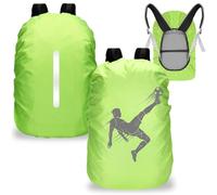 2PCS Rain Backpack Cover, 20L Waterproof Backpack Rain Cover with Reflective Strips, Dustproof, Abrasion Resistant, Durable for Hiking, Camping, Tourism, Cycling(Green)