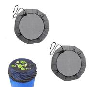2PCS Rain Barrel Net, Mesh Cover for Rain Barrels, Reusable Drawstring Water Barrel, Durable Rain Barrel Screen,Flexible Water Butt Net Weather,Rain Barrel Top Catcher for Garden,Prevent Leaf (60cm)