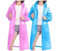 2Pcs Rain Coats Adults UK Mens Womens Hooded Long Raincoat Reusable Lightweight Long Rain Jacket Waterproof Rain Ponchos