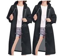 2Pcs Rain Coats Adults UK Mens Womens Hooded Long Raincoat Reusable Lightweight Long Rain Jacket Waterproof Rain Ponchos