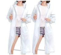 2Pcs Rain Coats Adults UK Mens Womens Hooded Long Raincoat Reusable Lightweight Long Rain Jacket Waterproof Rain Ponchos