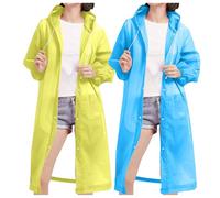 2Pcs Rain Coats Adults UK Mens Womens Hooded Long Raincoat Reusable Lightweight Long Rain Jacket Waterproof Rain Ponchos