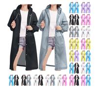 2Pcs Rain Coats Adults UK Mens Womens Hooded Long Raincoat Reusable Lightweight Long Rain Jacket Waterproof Rain Ponchos