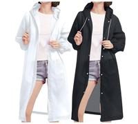 2Pcs Rain Coats Adults UK Mens Womens Hooded Long Raincoat Reusable Lightweight Long Rain Jacket Waterproof Rain Ponchos