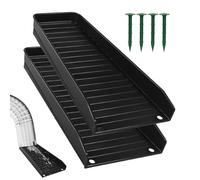 2Pcs Rain Water Splash Block - Down Spout Extender Rain Gutter Tray Guard | Water Drainage Diverter | Prevent Soil Erosion with Nails for Ground Protection and Waters Diversion