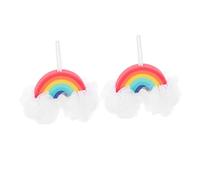 2pcs Rainbow Bath Flowers Durable Skin Exfoliating Tools Gentle Shower Scrubber for Family Use Comfortable Touch for Relaxing Bath Experience