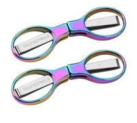2Pcs Rainbow Folding Scissors,Portable Stainless Steel Telescopic Cutter, Safety Foldable Pocket Badge Small Scissors for Home, Office, Craft, Sewing, Nurse Accessories, Travel