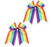 2Pcs Rainbow Hair Accessories,Pride Accessories,Pride Rainbow Butterfly Headband Accessorie Scrunchie Hair Bow Band Elastic Scrunchies Fairy Ribbon Birthday Party Cosplay Festival Theme for Women,Girl