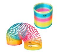 2pcs Rainbow Spring Toys, Large Multicolor Spring Rings, Classic Colored Neon Plastic Magic Toy, Novelty Puzzle, Great Gift/Fun Birthday Gift for Boys and Girls, Interesting and Attractive Toy, Easter