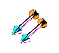 2PCS Rainbow Titanium G23 Anodized 16g 1.2mm 3/8 10mm 3mm cone Marilyn Monroe Earrings Labret Piercing Jewellery 6721