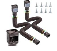 2pcs Rainwater Downspout Extensions Duo Pack Adjustable Drain Pipe Lengthener Flexible PE with Built-in Filter Easy