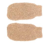 2pcs Ramie Jute Exfoliating Glove Beige Bath Scrub Mitt