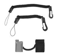 2pcs Rangefinder Tether (Long + Short), 8-40cm/15-75cm (3-16in/6-30in) Retractable Hunting Range Finder Lanyard Polyester Latex Elastic Cord for Hiking Climbing Bird Watching (Black)