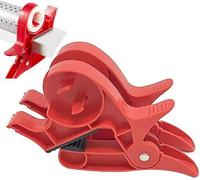 2PCS Rapid Wrapper Christmas,Wrapping Paper Cutter, Wrapping Paper Clamps, Tabletop Giftes Wrapping Tool with Tape Dispensers, Wrapping Paper Holder Table Clamp, for Easier Giftes Wrapping (Red)