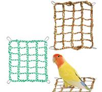 2Pcs Rat Cage Accessories, Colorful Rat Hammock with 4 Hooks, Rat Toys for Cage Accessories, Small Animal Ferret Toys, Woven Climbing Net for Parrot Bird Hamster Squirrel