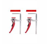 2Pcs Ratchet Track Saw Clamp, Ratcheting Table Clamp Quick Release Steel F Track Clip with Protective Cover for Hole Table and Guide Rail System (253mm/9.96in)