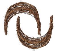 2pcs Rattan Garland Small Wreath Moon Wreath Diy Halloween Vine Wreath Mini Wreath Garland Flower Arrangement Ring Xmas Ornaments Wire Wreath Frame The Witch Steel Wire Iron