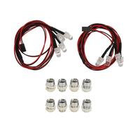 2Pcs RC Car Conversion Lights 7.4V 8mm 2 Red LED and 2 White LED RC Lighting Kit