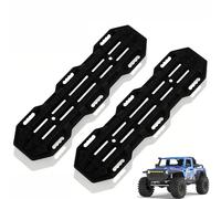 2Pcs RC Car Decorative Board, 20 x 137 x 1.1mm Plastic RC Crawler Anti-skid Auto Auto Help Board Model Vehicle Helper Foot Pedal Decoration for 1/10 Off-Road Climbing Car Model (Black)