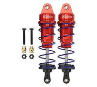 2Pcs RC Car Shock Absorber, Adjustable Aluminum Alloy Spring Damper, CNC Machined Threaded Body with Shock Absorbing Oil, Rust Proof RC Car Upgrades Parts for 1/10 Scale HSP HPI Re (Red)