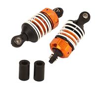 2PCS RC Car Shock Absorber Aluminum Alloy Plastic Damper for ZD Racing 1/16 S16 EX16, Replacement Shock Absorber Part with CNC Machining for 1/16 RC Flat Sports Car (Orange)