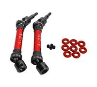 2PCS RC CVD Drive Shaft Front and Rear Universal RC Transmission Drive Shaft Kit for 1/10 Big Rock Senton Vorteks Typhon RC Cars Steel Aluminum Alloy Upgrade Parts (Red)