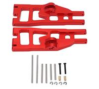 2Pcs RC Front Lower Swing Arm, Aluminium Alloy CNC Machining Light Weight 1/6 RC Truck Suspension Arm with Pins and Screws for REDCAT Shredder Upgrade (Red)
