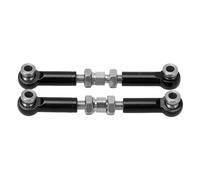 2PCS RC Steering Link Rod, Servo Link Linkages Arm Tie Rod Aluminium Alloy Steering Servo Turnbuckle for 14210 14209 16208 16209 16207 1/14 Car (Black)