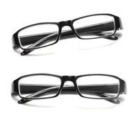 2PCS Reading Glasses, +4.50 Scratch Resistant Trendy Original Retro Vintage Comfort Designed Value Square Black Frame Readers Classic for Men Women Everyday Use Screens Games TVs Mobile Phones