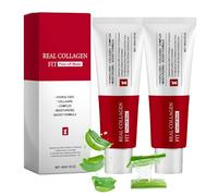 2pcs Real Collagen Fit Mask,Collagen Peel Off Facial Mask Glass Skin Face Mask,Hydrolyzed-collagen Face Mask for Dry & Dehydrated Skin,50g*2