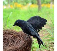 2PCS Realistic Black Raven Props for Halloween and Scarecrow Decorations