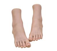 2Pcs Realistic TPE Feet Models Designed for Shoe Sock Showcase Nails Design Training and Artistic Presentations Tattooed Skin Jewelry Display