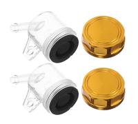 2pcs Rear Brake Fluid Reservoir for Atv and Quad, Golden Metal
