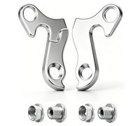 2Pcs Rear Derailleur Hanger Replacement Aluminium Alloy Bike Gear Derailleur Hanger Mech Tail Hook Dropout Adapter with Screws,Compatible with Carrera Vengeance Bicycle MTB Road Bikes,Silver