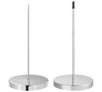 2Pcs Receipt Spike Ticket Holder, Stainless Steel, Safe Durable Bill Order Note Paper Memo Holder Spike Stick with Round Base Straight Rod for Kitchen Restaurant Hotel Office Desk Use