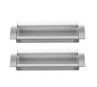 2pcs Recessed Door Pull Flush Mount Rectangular 96mm Silver Handle | Aluminium Alloy, Concealed Fit, Easy Installation, for Sliding Doors and Closets, Sleek Look