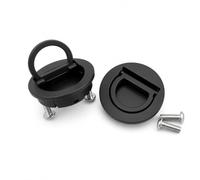 2pcs Recessed Handles Zinc Alloy Flush Ring Pull with Screws Invisible Door