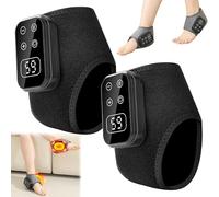 2Pcs Rechargeable Foot Warmer & Massager with Heating - Shiatsu Kneading for Tired Feet, Portable Wireless Design with Adjustable Heat Settings 3-Speed & 5-Temperature (Black)