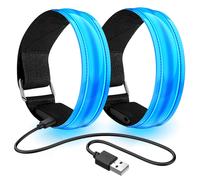 2Pcs Rechargeable LED Armband | High Visibility Led Running Lights for Runners | Reflective Running Gear Light Up Armband Reflector