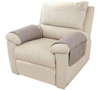 2PCS Recliner Chair Cover Reversible Small Recliner Arm Slipcover each with 2 Pockets Washable Sofa Arm Protector for Kids Pets (Light Grey)