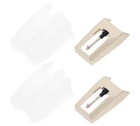 2pcs Record Player Needle Aluminum Alloy for Vinyl Turntables | Golden Finish, PP Component, Light Weight Build, Portable Upkeep, Wide Compatibility for Vintage Decks
