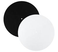 2pcs Record Player Pad, 12in Felt Record Mat Anti-Slip & Anti-Static Turntable Slipmat Wool Protective Turntable Platter Mat for Improve Sound (Black, White)