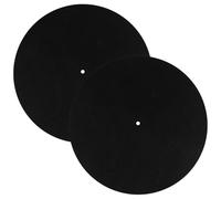 2pcs Record Protective Mat, 12in Anti-Slip & Anti-Static Record Player Pad Felt Turntable Slipmat Mat Record Platter Mat for Improve Sound (Black)