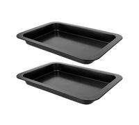 2pcs Rectangle Carbon Steel Baking Tray Cake Pan Non Stick 31.5x21.3x2.8cm | Smooth Surface, Fast Heat Conduction, Easy Food Release, Fits Most Ovens, Suitable for Bread Dough and Cookies